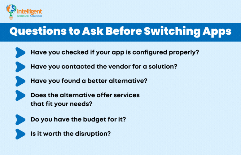 A list of questions to ask before switching apps