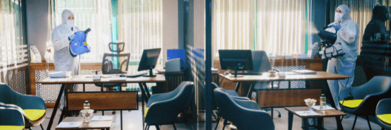 An ongoing office sanitation