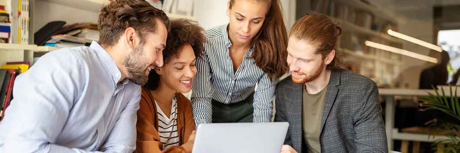 Business People looking at a Computer