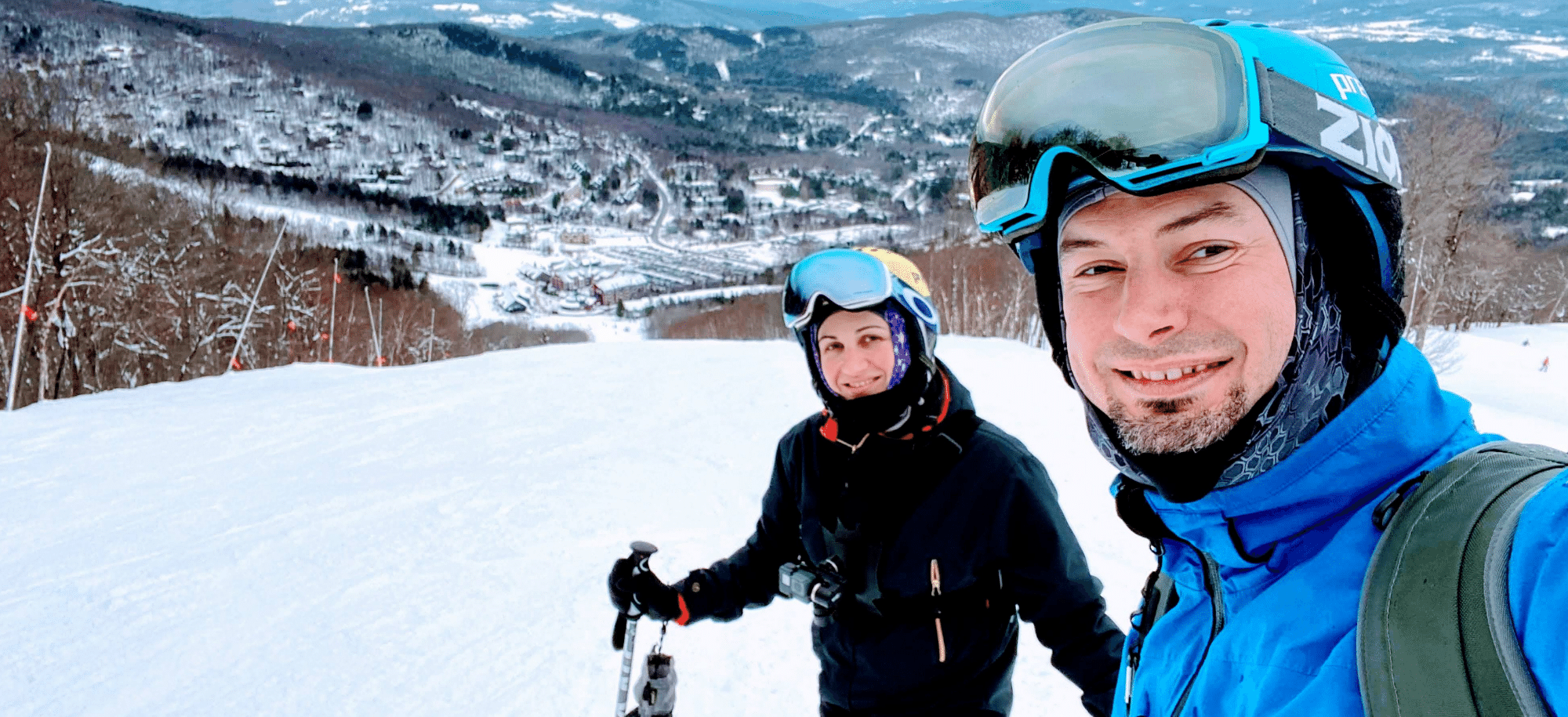 Craig and his wife skiing