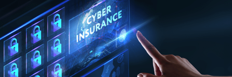 Cyber Insurance with icons of padlock