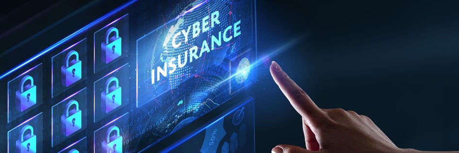 a finger pointing to cyber insurance