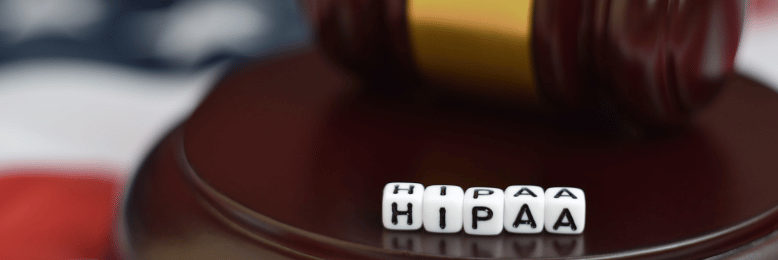 HIPAA letters on top of a gavel