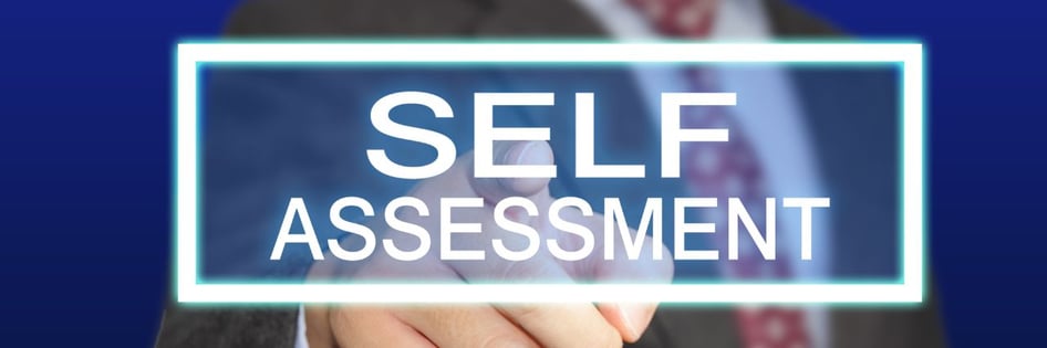 a person pointing out self-assessment