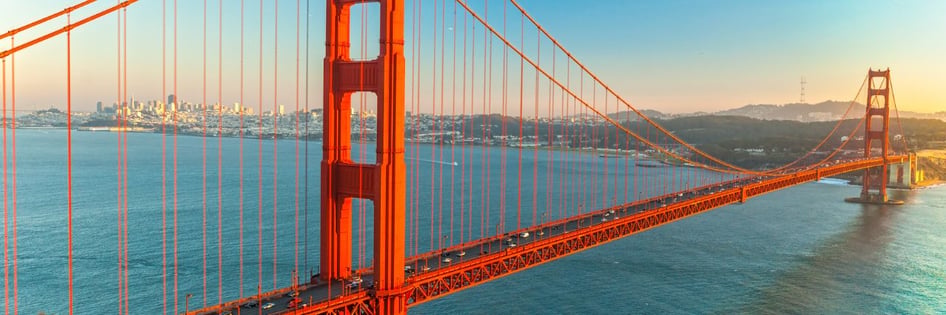 the Golden Gate bridge in the San Francisco Bay Area