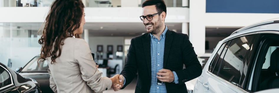 an auto dealership closing a deal