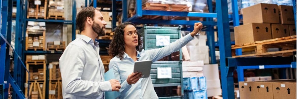two people managing the IT inventory of the company