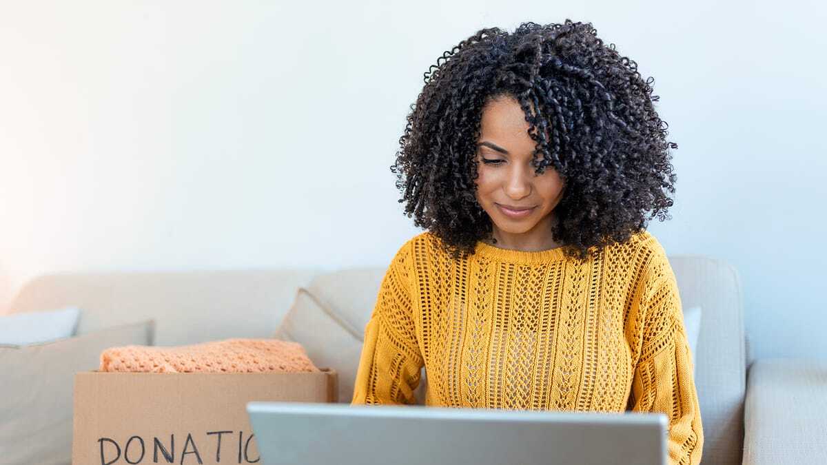 Remote employee working on a laptop at home