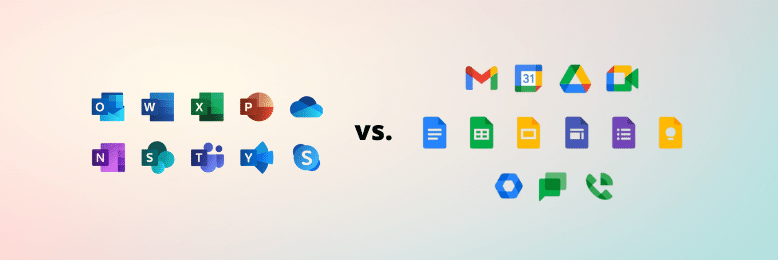 M365 icons vs Google Workspace icons