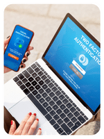 Multi-factor authentication input in laptop from phone