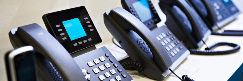 Multiple VoIP Phones lined up