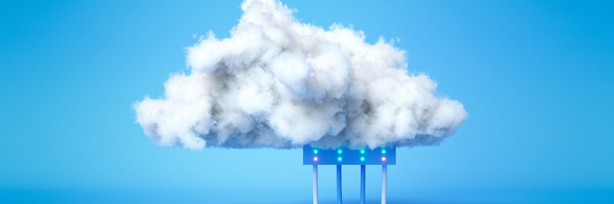 A server with an actual cloud on top