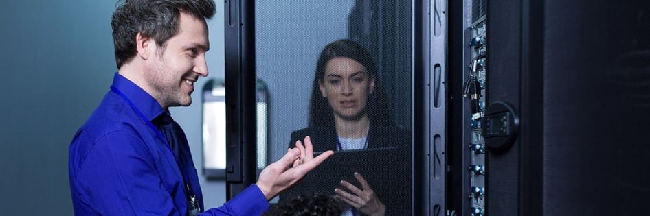 An MSP team checking servers