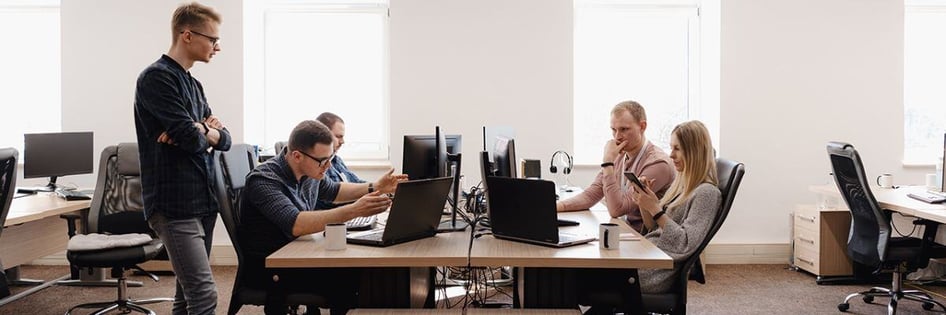 MSP Technicians working on a complex IT task