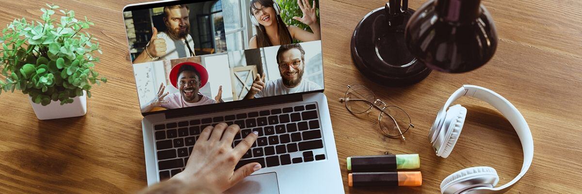 A conference call done remotely