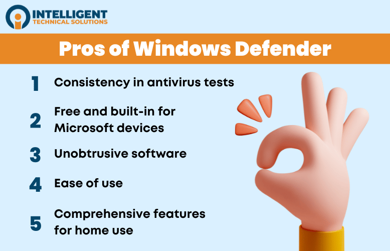 Pros of Windows Defender