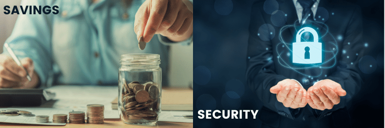 Imagery contrasting savings and security, illustrating the financial and protective value of investing in MSPs