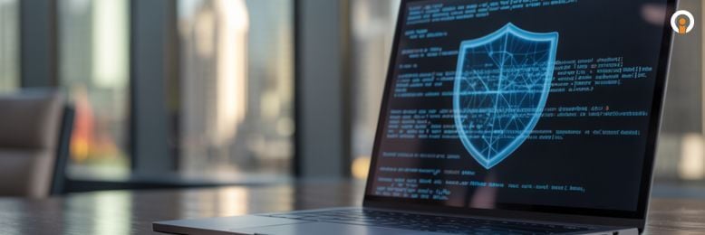 a laptop with a cyber insurance coverage