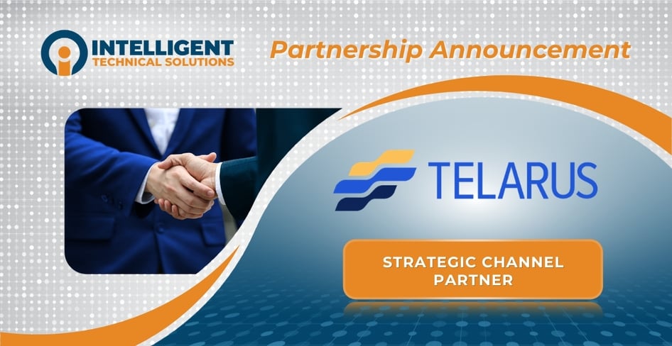 ITS and Telarus partnership handshake representing expanded cybersecurity, managed IT, and channel partner technology solutions.