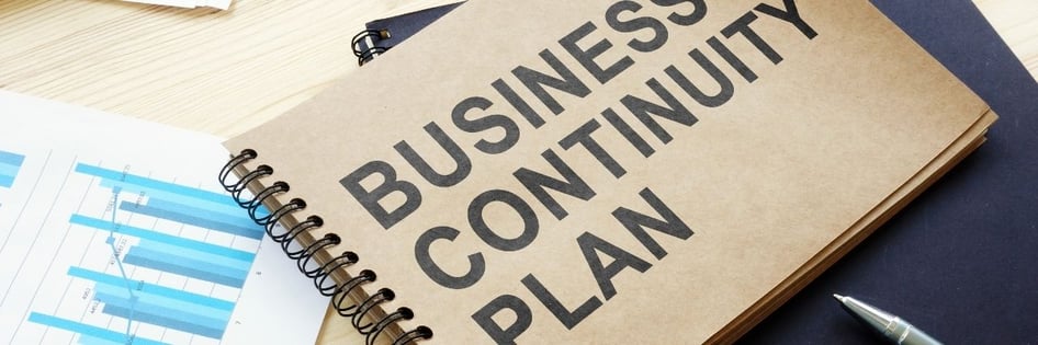 Stack of documents with label Business Continuity Plan