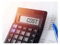 a calculator showing the word cost