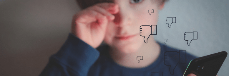 a child receiving dislikes on social media