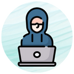 a hacker in front of a laptop