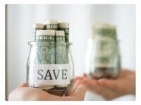 a jar with the word save and money inside it