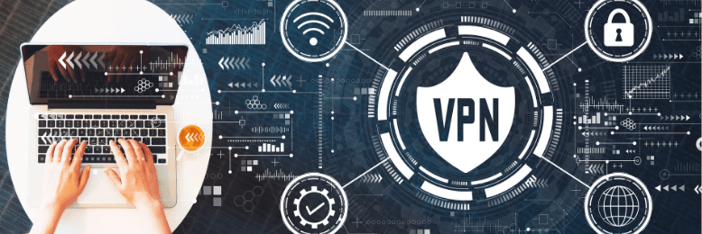 a laptop using a secure virtual private network