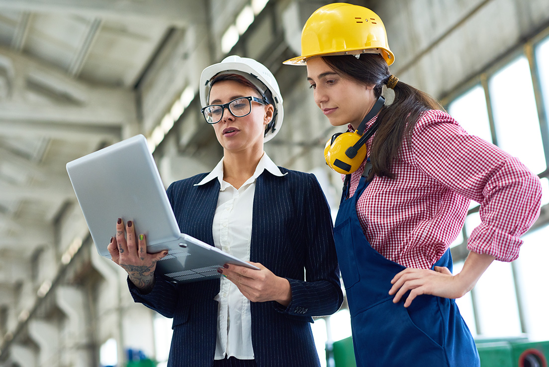 Busy manufacturing technicians