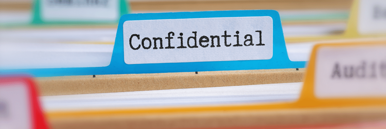  A confidential file tab illustrating best practices on how to secure sensitive and confidential data