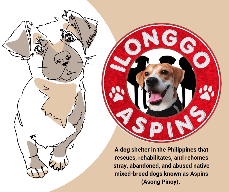 The logo of Ilonggo Aspins, a dog shelter in the Philippines focused on rescuing and caring for native mixed-breed dogs, Aspins.