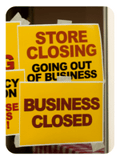 store closing and business closed sign