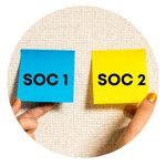 two post its with either SOC 1 or SOC 2