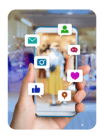 various social media apps on phone