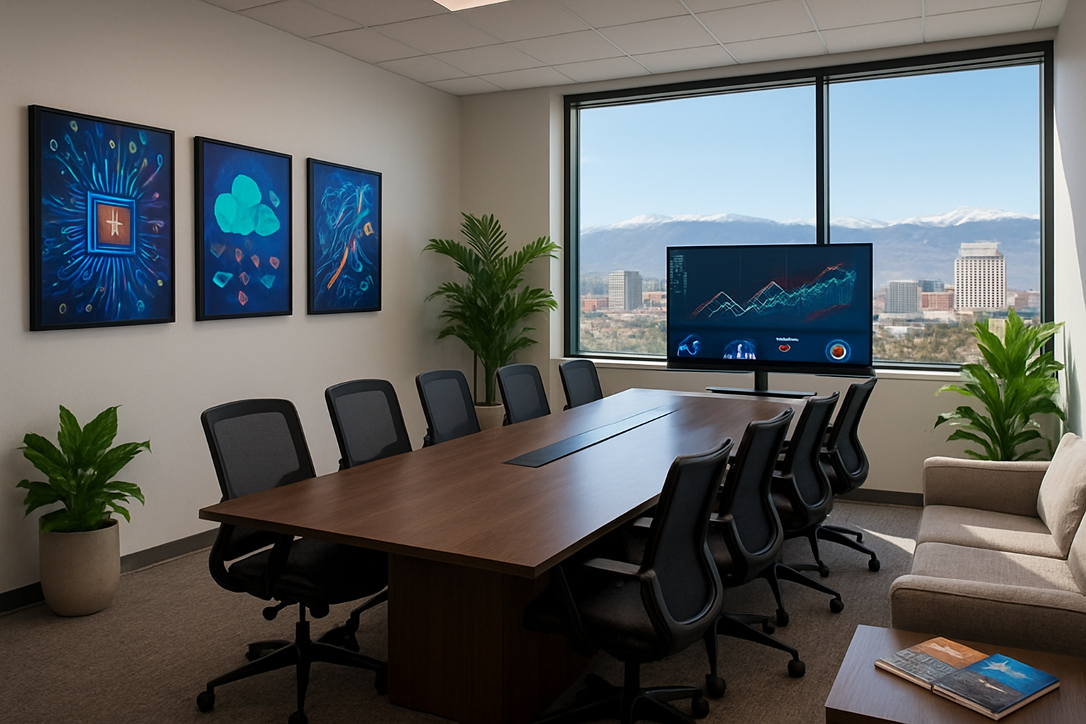 office facing reno skyline