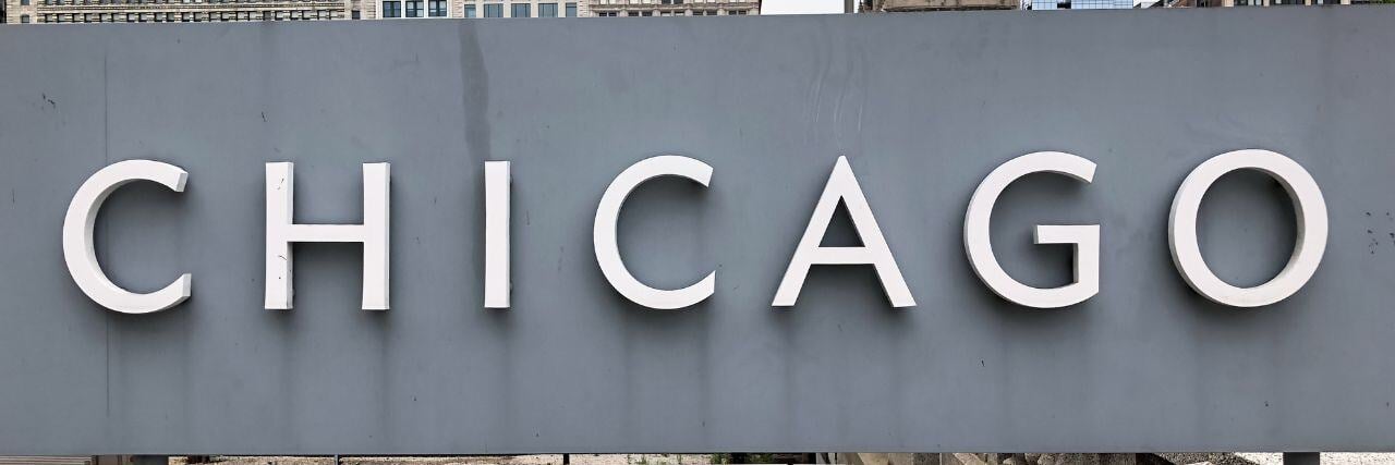 the word Chicago on a signage