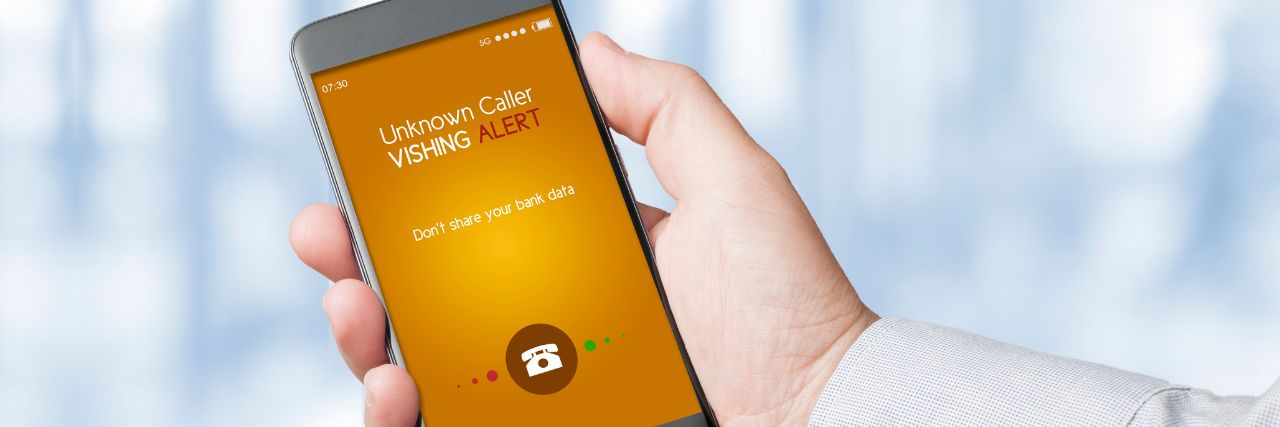 a vishing alert on mobile due to an unknown caller