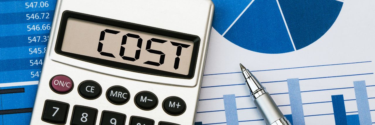 cost written in a calculator