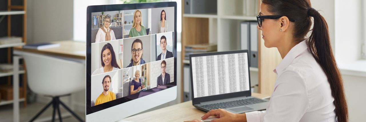 a person working remotely