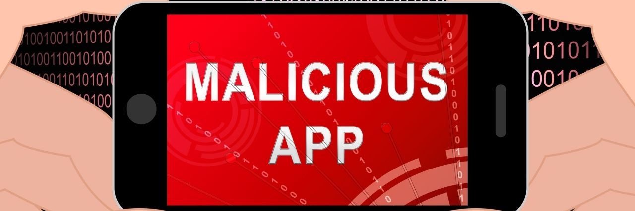 A phone infected with a malicious app