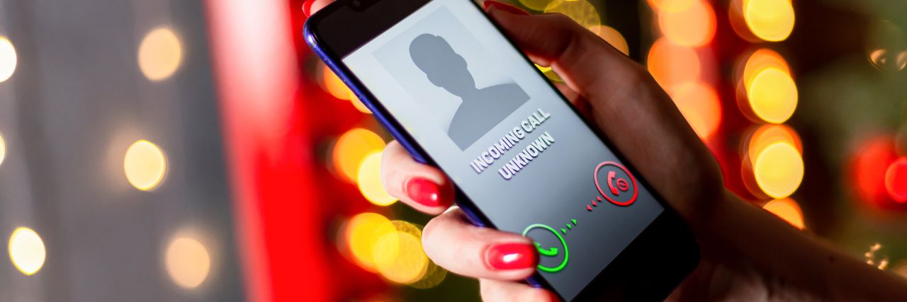 a phone call from an unknown contact, possible a phone scam