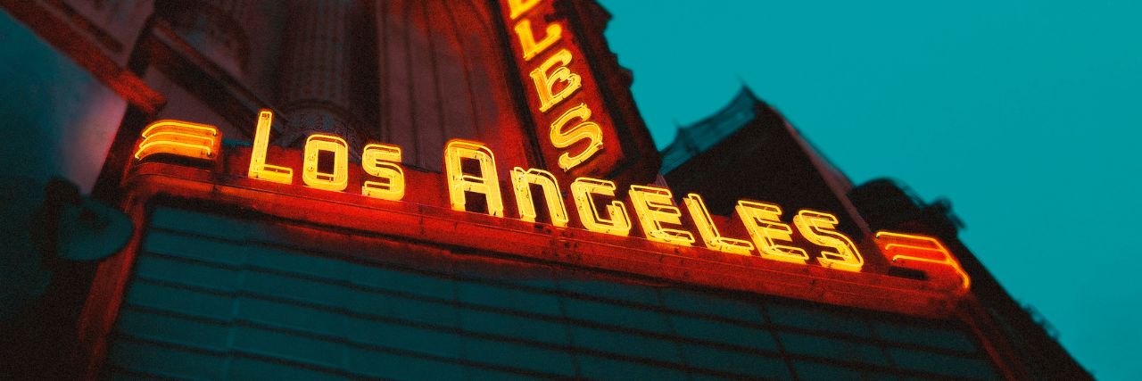 Los Angeles in neon lights signage 