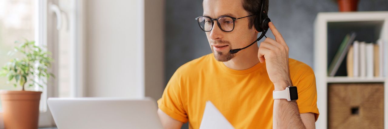 an IT support technician working on tickets remotely