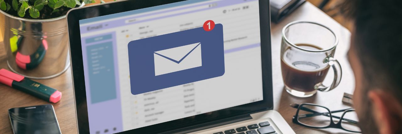 a person receiving an email