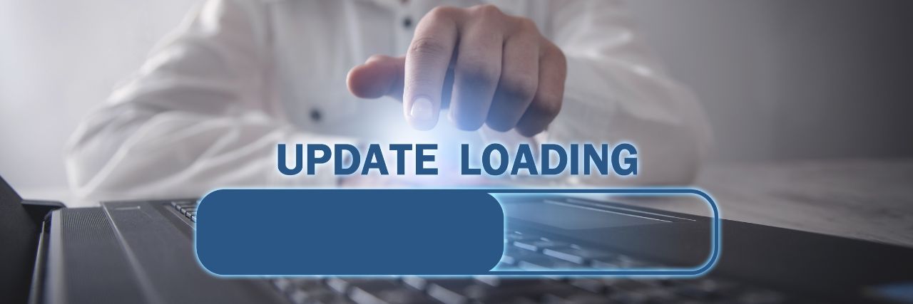 a person loading a software update
