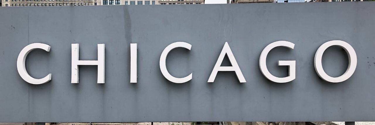 the word Chicago on a signage