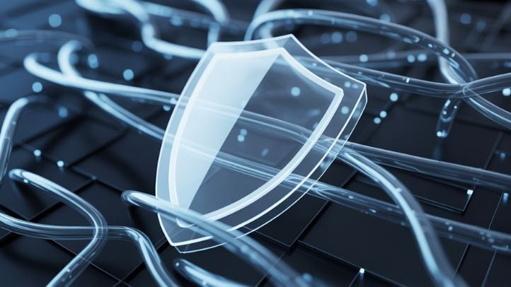 a shield representing cyber insurance that cover cyber liability