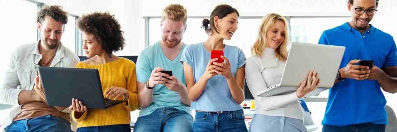 People using mobile devices