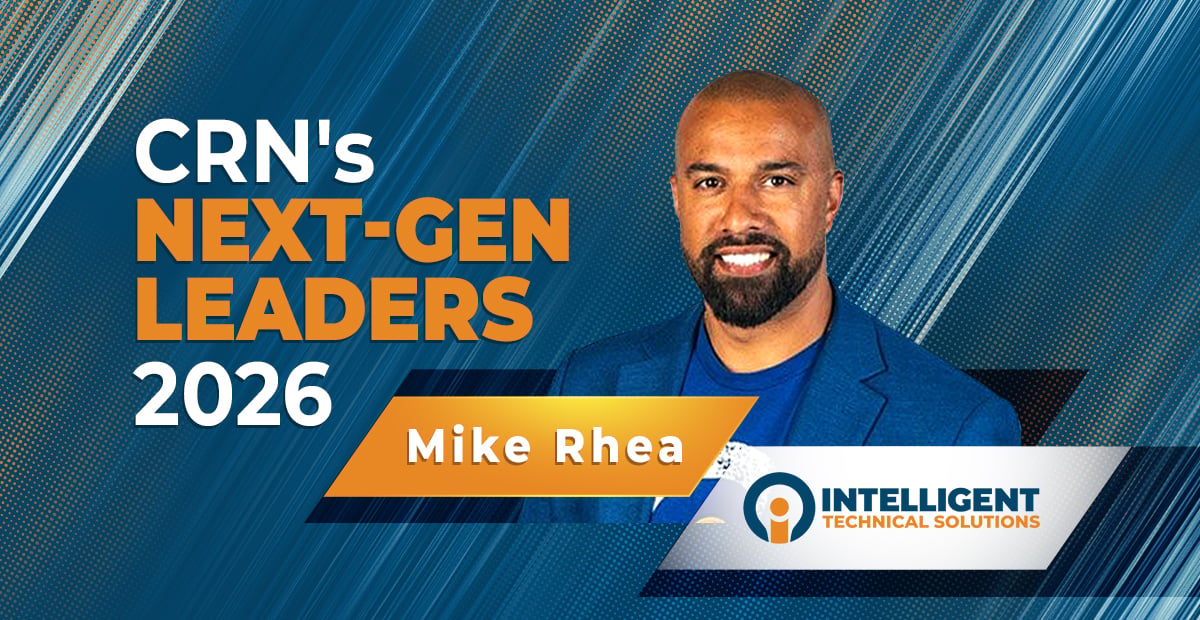 Portrait of Mike Rhea celebrating his recognition as a CRN Next-Gen Leaders 2026 award recipient for Intelligent Technical Solutions.